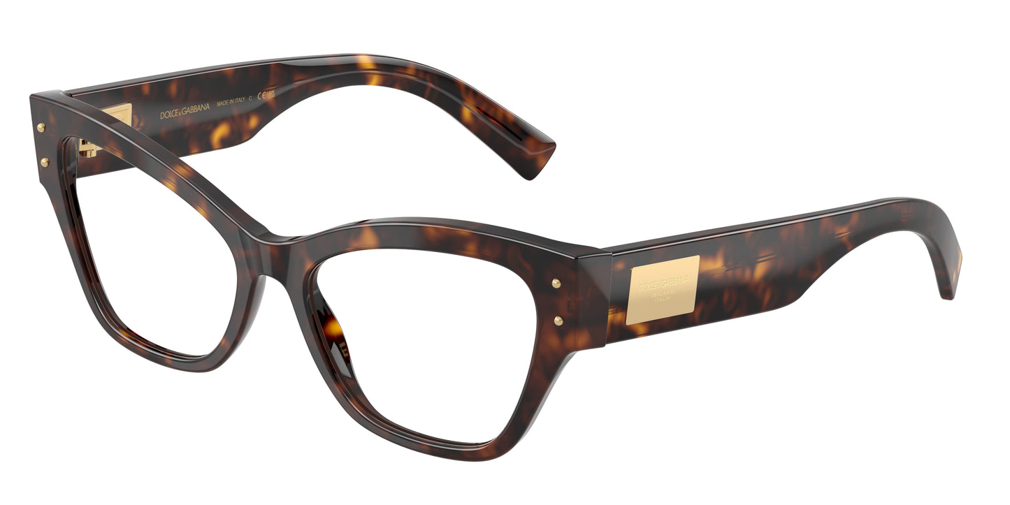 DOLCE & GABBANA DG3404 Butterfly Eyeglasses  502-Havana 54-140-17 - Color Map Tortoise