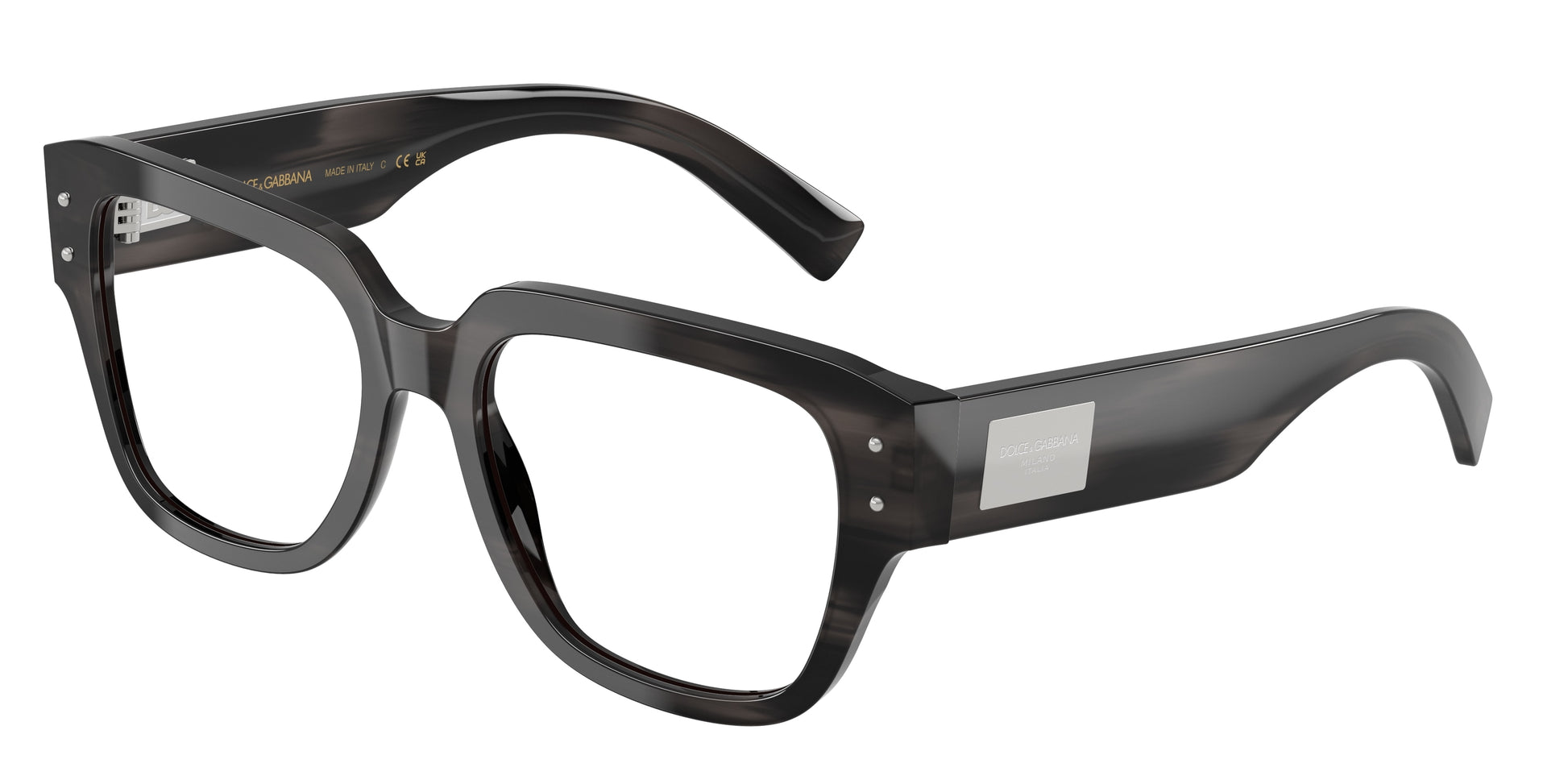DOLCE & GABBANA DG3405F Square Eyeglasses  3440-Striped Grey 54-140-18 - Color Map Grey