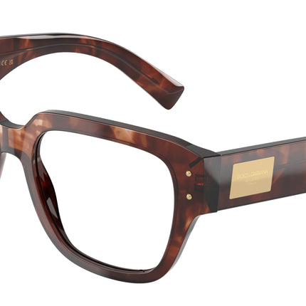 DOLCE & GABBANA DG3405 Square Eyeglasses  3222-Dark Red Havana 54-140-18 - Color Map Red