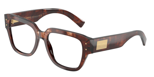 DOLCE & GABBANA DG3405 Square Eyeglasses  3222-Dark Red Havana 54-140-18 - Color Map Red