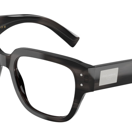 DOLCE & GABBANA DG3405 Square Eyeglasses  3440-Striped Grey 54-140-18 - Color Map Grey