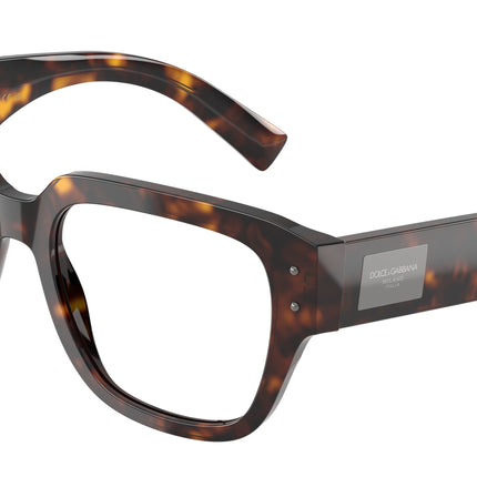DOLCE & GABBANA DG3405 Square Eyeglasses  502-Havana 54-140-18 - Color Map Tortoise