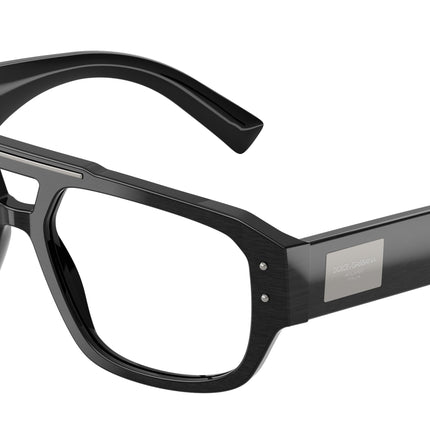 DOLCE & GABBANA DG3406 Pilot Eyeglasses  2820-Brushed Black 56-140-17 - Color Map Black