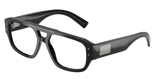 DOLCE & GABBANA DG3406 Pilot Eyeglasses  2820-Brushed Black 56-140-17 - Color Map Black