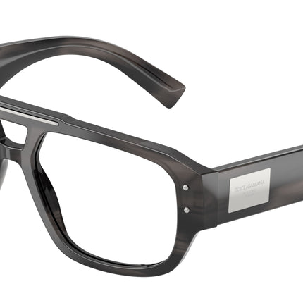 DOLCE & GABBANA DG3406 Pilot Eyeglasses  3440-Striped Grey 56-140-17 - Color Map Grey