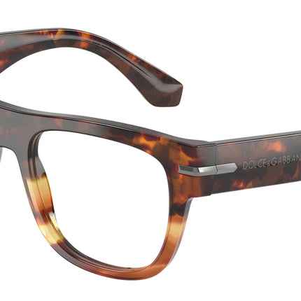 DOLCE & GABBANA DG3407 Square Eyeglasses  3438-Havana Warm Brown 54-145-19 - Color Map Brown