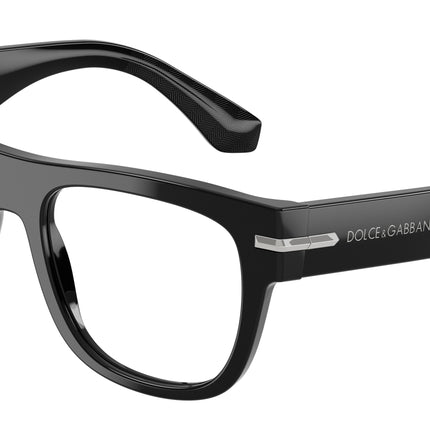 DOLCE & GABBANA DG3407 Square Eyeglasses  501-Black 54-145-19 - Color Map Black