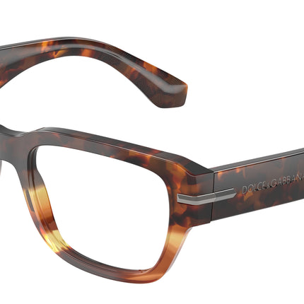 DOLCE & GABBANA DG3408 Square Eyeglasses  3438-Havana Warm Brown 54-145-19 - Color Map Brown