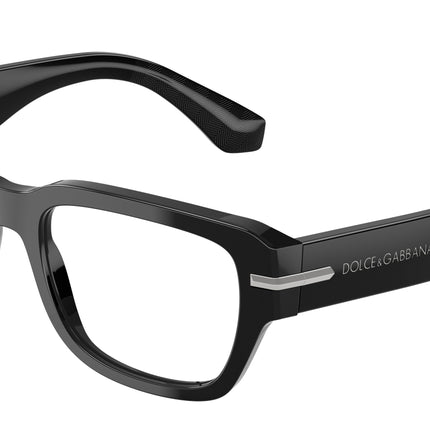 DOLCE & GABBANA DG3408 Square Eyeglasses  501-Black 54-145-19 - Color Map Black