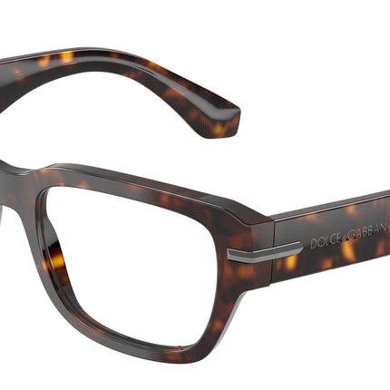DOLCE & GABBANA DG3408 Square Eyeglasses  502-Havana 54-145-19 - Color Map Tortoise