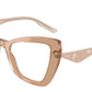 DOLCE & GABBANA DG3409 Cat Eye Eyeglasses  3432-Transparent Camel 53-145-18 - Color Map Brown
