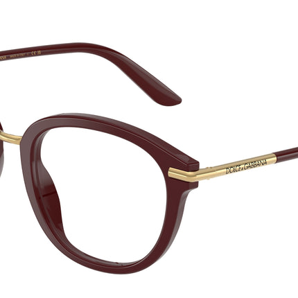 DOLCE & GABBANA DG3410 Phantos Eyeglasses  3091-Bordeaux 52-145-21 - Color Map Red