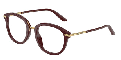 DOLCE & GABBANA DG3410 Phantos Eyeglasses  3091-Bordeaux 52-145-21 - Color Map Red