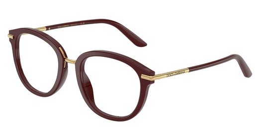 DOLCE & GABBANA DG3410 Phantos Eyeglasses  3091-Bordeaux 52-145-21 - Color Map Red