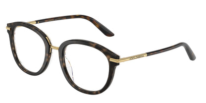 DOLCE & GABBANA DG3410 Phantos Eyeglasses  3217-Havana On White Barrow 52-145-21 - Color Map Tortoise