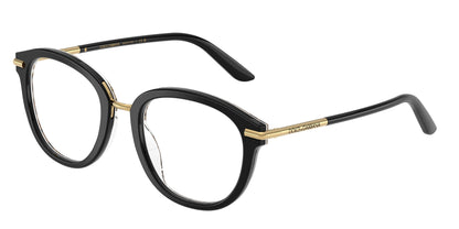 DOLCE & GABBANA DG3410 Phantos Eyeglasses  3299-Top Black On Leo 52-145-21 - Color Map Black