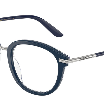 DOLCE & GABBANA DG3410 Phantos Eyeglasses  3414-Blue On Blue Maiolica 52-145-21 - Color Map Blue