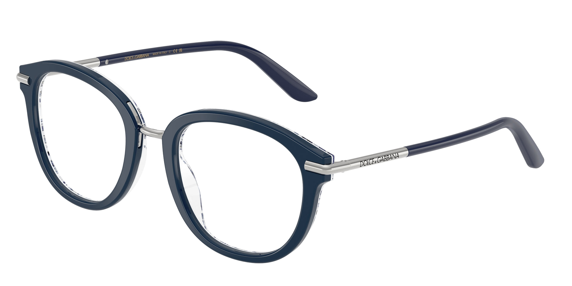 DOLCE & GABBANA DG3410 Phantos Eyeglasses  3414-Blue On Blue Maiolica 52-145-21 - Color Map Blue