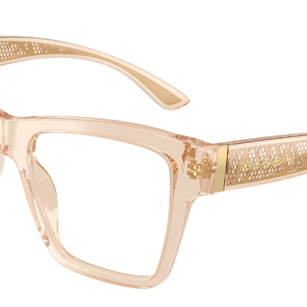 DOLCE & GABBANA DG3411 Square Eyeglasses  3432-Transparent Camel 54-145-18 - Color Map Brown