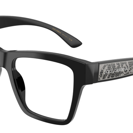DOLCE & GABBANA DG3411 Square Eyeglasses  501-Black 54-145-18 - Color Map Black