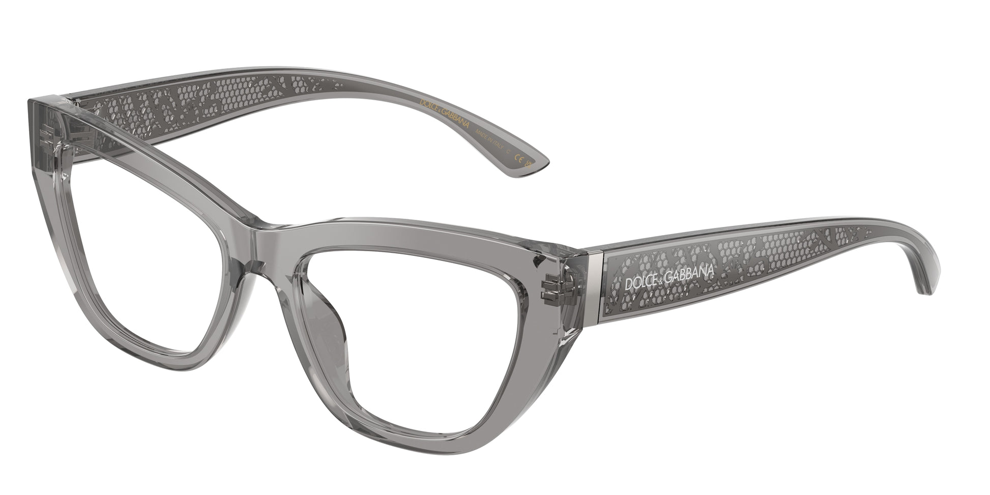 DOLCE & GABBANA DG3412 Cat Eye Eyeglasses  3160-Dark Grey 53-145-18 - Color Map Grey