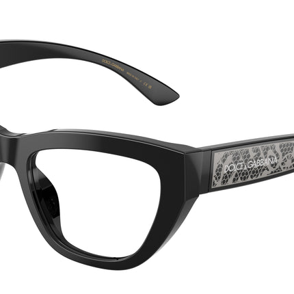 DOLCE & GABBANA DG3412 Cat Eye Eyeglasses  501-Black 53-145-18 - Color Map Black