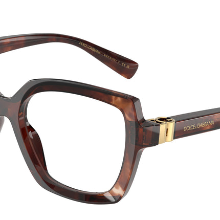 DOLCE & GABBANA DG3413 Butterfly Eyeglasses  3222-Dark Red Havana 55-140-17 - Color Map Red
