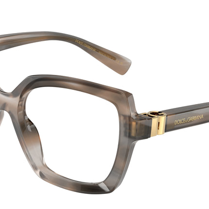 DOLCE & GABBANA DG3413 Butterfly Eyeglasses  3449-Striped Grey 55-140-17 - Color Map Grey
