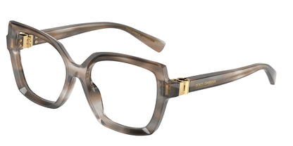 DOLCE & GABBANA DG3413 Butterfly Eyeglasses  3449-Striped Grey 55-140-17 - Color Map Grey