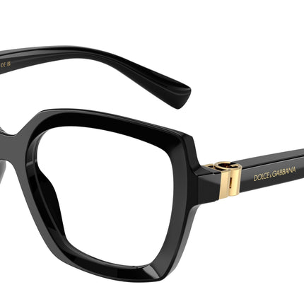 DOLCE & GABBANA DG3413 Butterfly Eyeglasses  501-Black 55-140-17 - Color Map Black