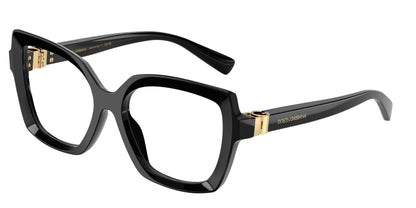 DOLCE & GABBANA DG3413 Butterfly Eyeglasses  501-Black 55-140-17 - Color Map Black