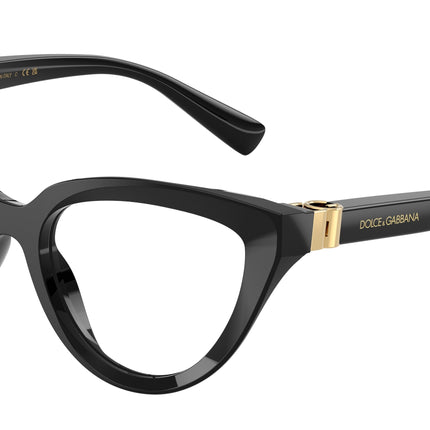DOLCE & GABBANA DG3414 Cat Eye Eyeglasses  501-Black 54-140-18 - Color Map Black
