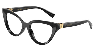 DOLCE & GABBANA DG3414 Cat Eye Eyeglasses  501-Black 54-140-18 - Color Map Black