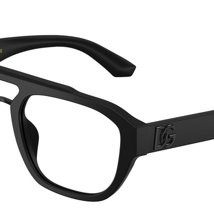 DOLCE & GABBANA DG3415 Pilot Eyeglasses  2525-Matte Black 55-145-20 - Color Map Black