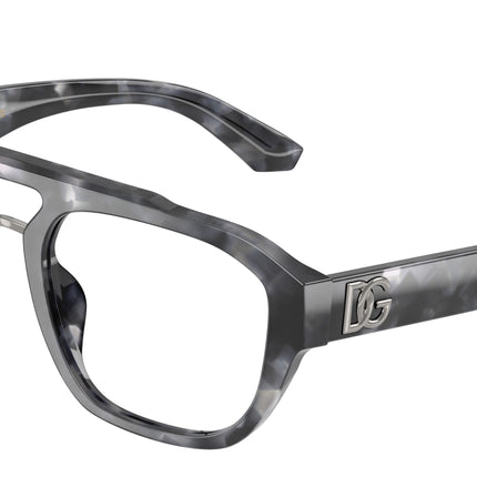 DOLCE & GABBANA DG3415 Pilot Eyeglasses  3445-Grey Havana 55-145-20 - Color Map Tortoise