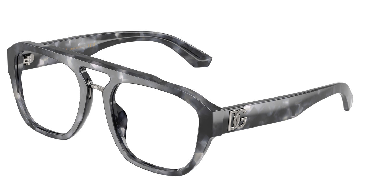 DOLCE & GABBANA DG3415 Pilot Eyeglasses  3445-Grey Havana 55-145-20 - Color Map Tortoise