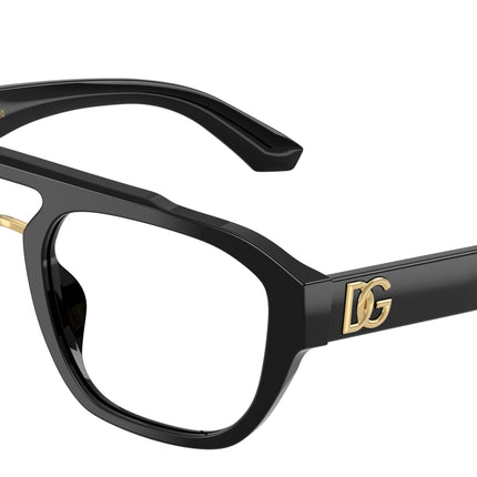 DOLCE & GABBANA DG3415 Pilot Eyeglasses  501-Black 55-145-20 - Color Map Black