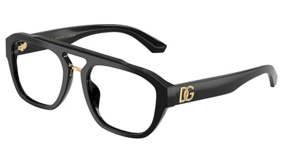 DOLCE & GABBANA DG3415 Pilot Eyeglasses  501-Black 55-145-20 - Color Map Black
