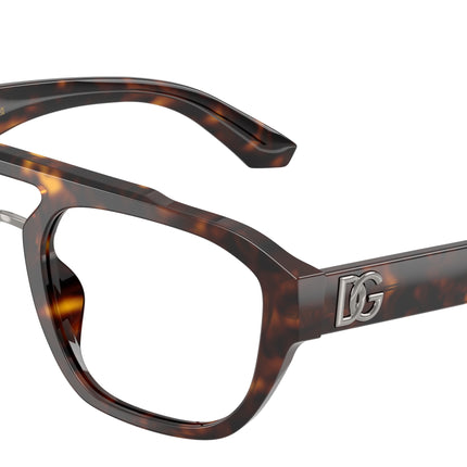 DOLCE & GABBANA DG3415 Pilot Eyeglasses  502-Havana 55-145-20 - Color Map Tortoise