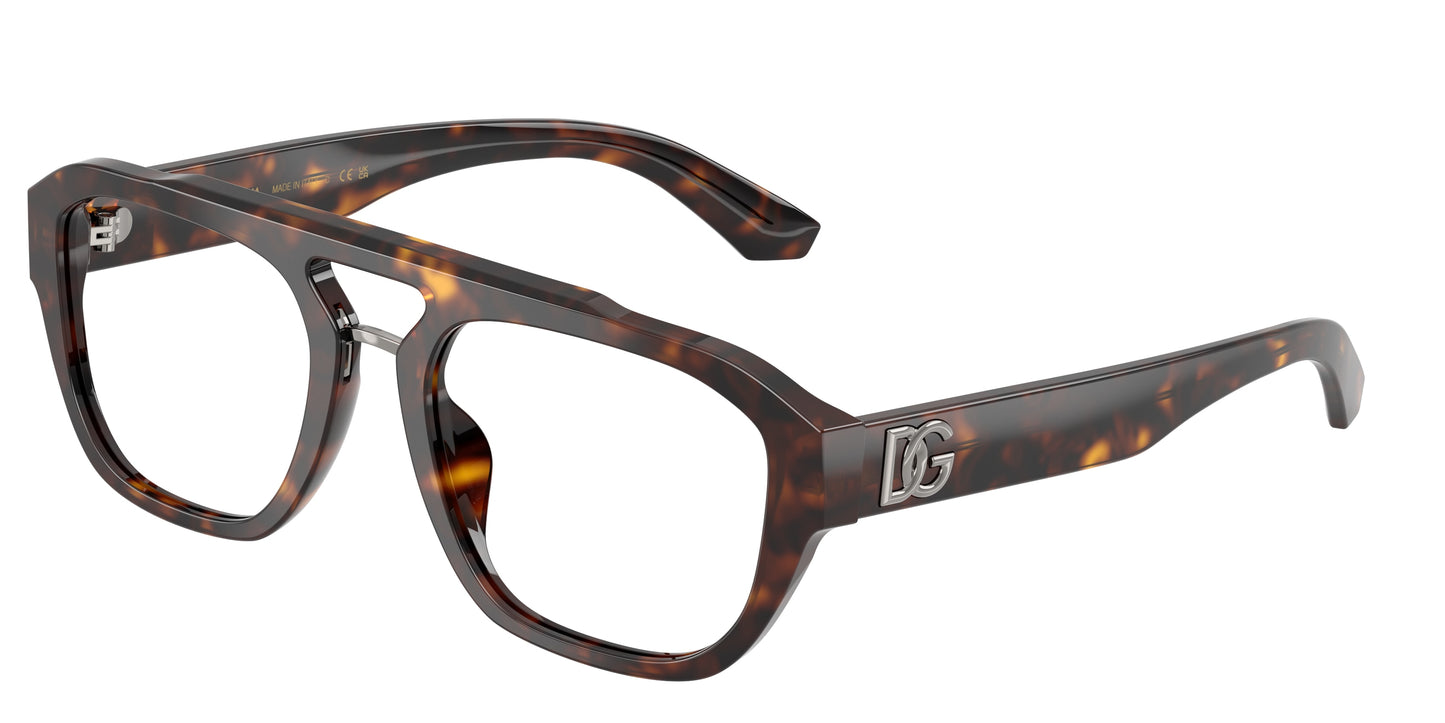 DOLCE & GABBANA DG3415 Pilot Eyeglasses  502-Havana 55-145-20 - Color Map Tortoise