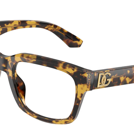 DOLCE & GABBANA DG3416 Rectangle Eyeglasses  3330-Yellow Havana 55-145-19 - Color Map Tortoise