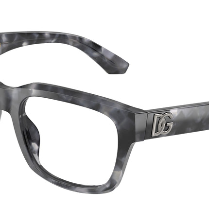 DOLCE & GABBANA DG3416 Rectangle Eyeglasses  3445-Grey Havana 55-145-19 - Color Map Tortoise