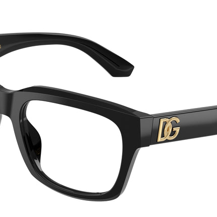 DOLCE & GABBANA DG3416 Rectangle Eyeglasses  501-Black 55-145-19 - Color Map Black