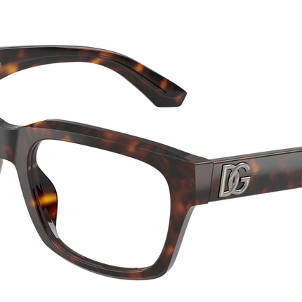 DOLCE & GABBANA DG3416 Rectangle Eyeglasses  502-Havana 55-145-19 - Color Map Tortoise