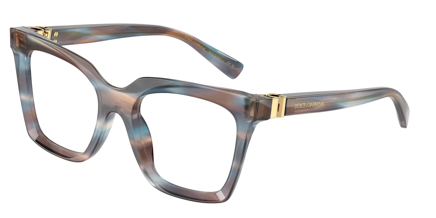 DOLCE & GABBANA DG3417 Square Eyeglasses  3448-Striped Blue 54-140-20 - Color Map Blue