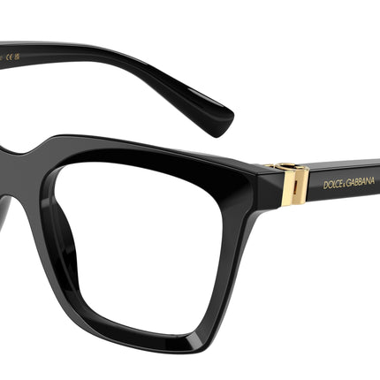 DOLCE & GABBANA DG3417 Square Eyeglasses  501-Black 54-140-20 - Color Map Black