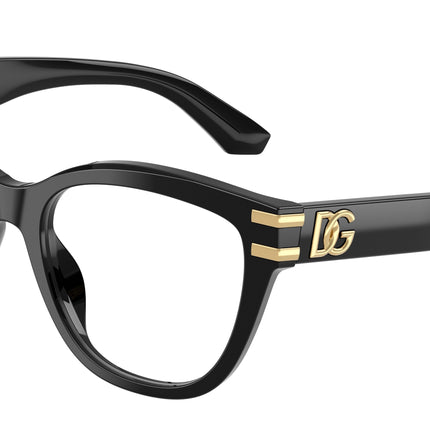 DOLCE & GABBANA DG3418 Butterfly Eyeglasses  501-Black 55-145-19 - Color Map Black