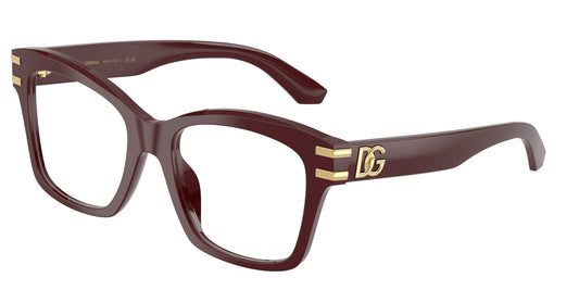 DOLCE & GABBANA DG3419 Square Eyeglasses  3091-Bordeaux 54-145-19 - Color Map Red