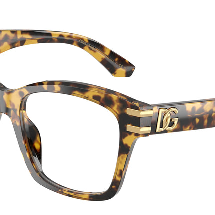 DOLCE & GABBANA DG3419 Square Eyeglasses  3330-Yellow Havana 54-145-19 - Color Map Tortoise