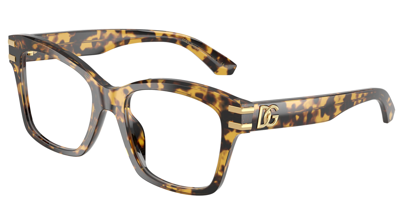 DOLCE & GABBANA DG3419 Square Eyeglasses  3330-Yellow Havana 54-145-19 - Color Map Tortoise